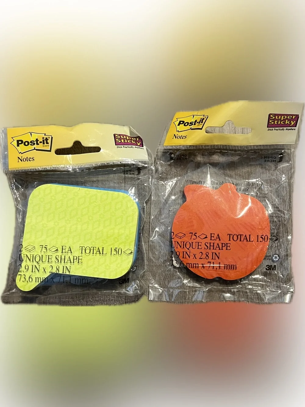 Post-It Super Sticky Notes Speech Bubble (2) Green Blue Apple (1) Red 3 Pads